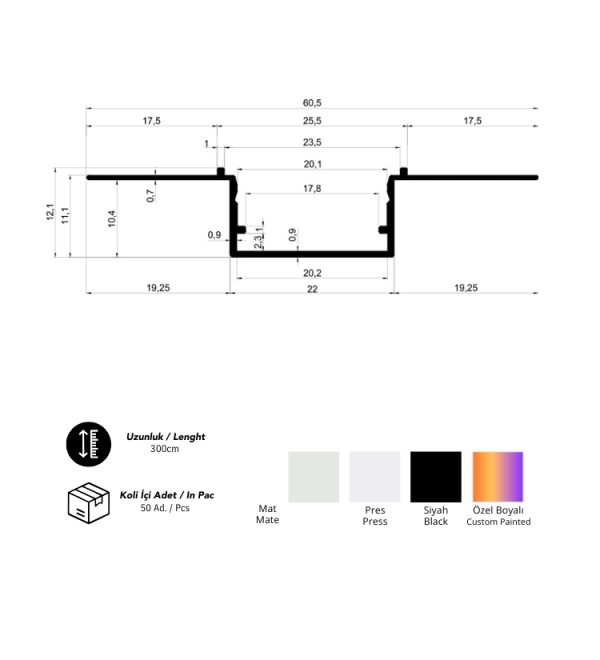 2 CM ALÇIPAN LED PROFİLİ 2