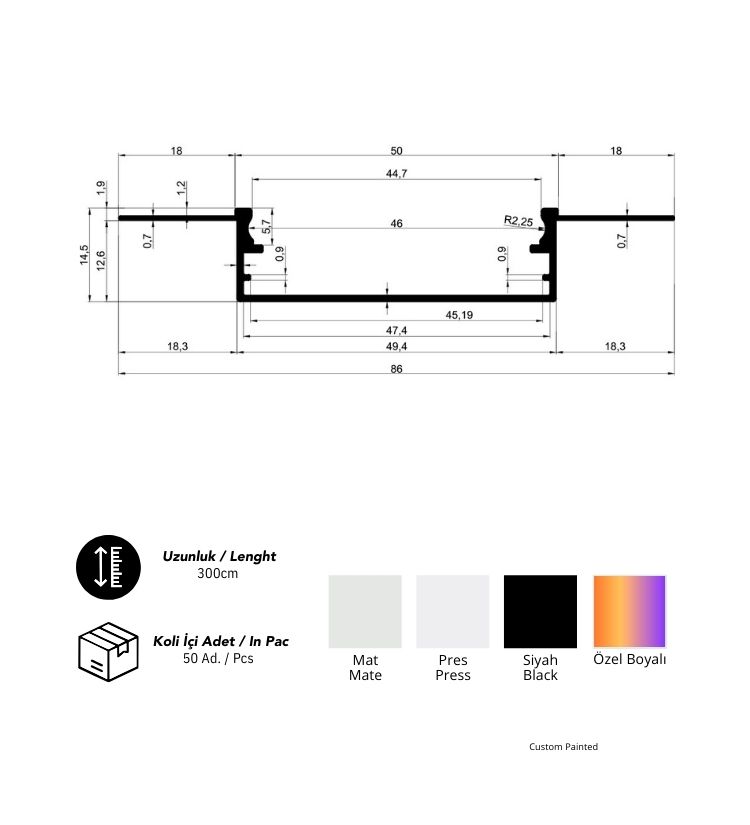 5 cm Alçıpan LED Profil Görsel 2